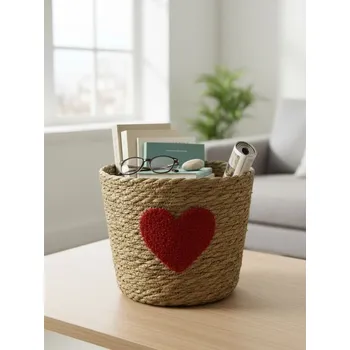 Úložný box Sinsay - Pletený úložný koš s potiskem - červená - 391IX-33X - 391IX-33X-ONE