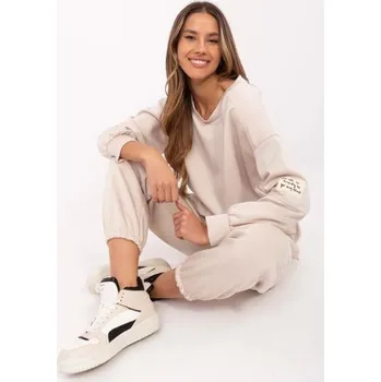 Béžový dvoudílný komplet s příměsí viskózy