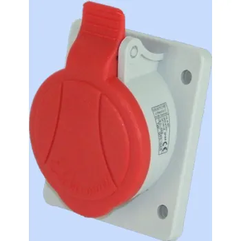 Elektromet Zásuvka se šikmým červeným panelem 5P 16A 400V (921820)