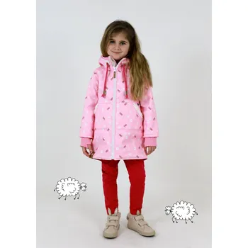 Kocour Mourek Kabát softshellový zimní s beránkem HELLO KITTY růžový Velikost 104