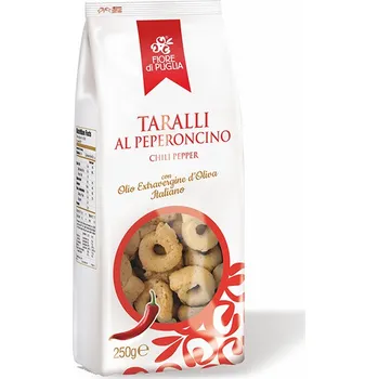 Slaná pochutina Fiore di Puglia Taralli paprikové (Peperoncino) 250g