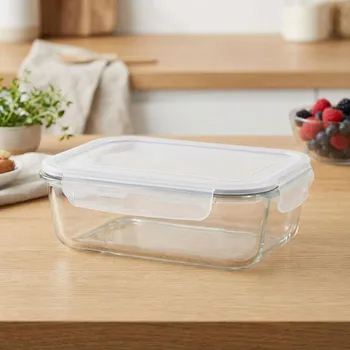 Dóza na potraviny Hermatický skleněný kontejner na potraviny s víkem FRESH 1 l