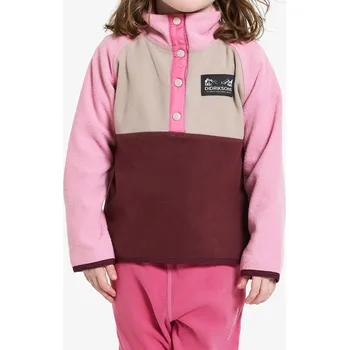 Dívčí mikina Dívčí mikina Didriksons Monte Half Button 4 - anemon red