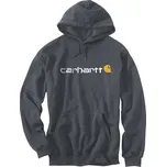 CARHARTT SIGNATURE LOGO HOODED SWEATSHIRT CARBON HEATHER Velikost: L