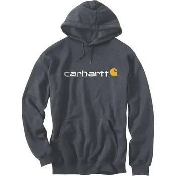 Pánská mikina CARHARTT SIGNATURE LOGO HOODED SWEATSHIRT CARBON HEATHER Velikost: L