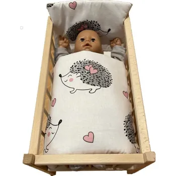 Doplněk pro panenku SDS Peřinky do postýlky pro panenky Ježeček Bavlna, výplň: Polyester, 1x 38x44 cm / 28x20 cm