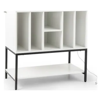 Konferenční stolek Stojan na gramofon JV12742DE-WH, bílý - B COSTWAY