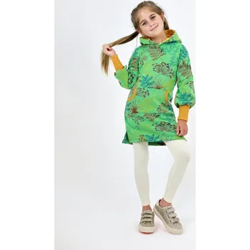 Dívčí šaty Kocour Mourek Mikinošaty BAREVNÉ LISTY s balónovými rukávy Velikost 98