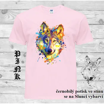 Chlapecké tričko detske-bavlnene-tricko-uv-potisk-neonovy-vlk Barva: Pink - růžová, velikost: 164