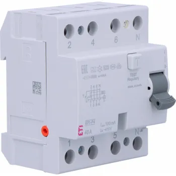 Proudový chránič EFI-P4 40A/ 100MA/A DIFFERENTIAL CIRCUIT BREAKER 40A 4P 4M 100MA A 10KA
