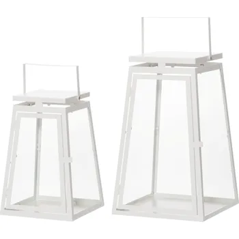 Příbor 4Living Kovové lucerny LEMI, sada 2 ks, bílé