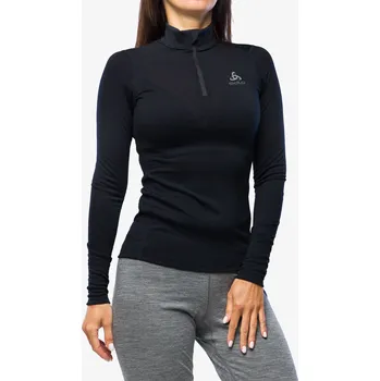 Dámské oblečení Funkční mikina dámská Odlo Merino 200 BL Top Turtle Neck LS Half Zip - black