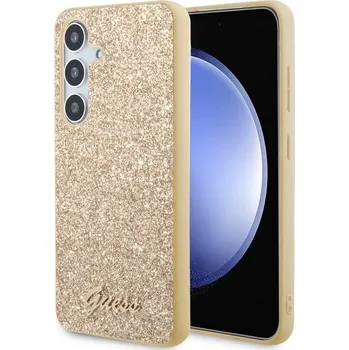 Telefonní příslušenství Guess PC/TPU Glitter Flakes Metal Logo Zadní kryt Samsung Galaxy S24 Barva: Zlatá