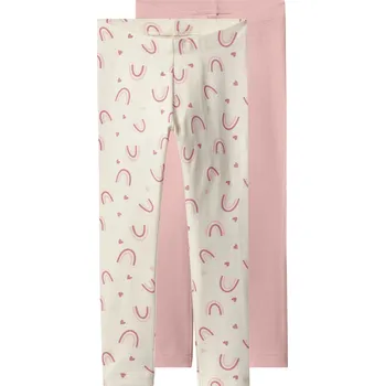 Dívčí oblečení lupilu® Dívčí legíny, 2 kusy (růžová/bílá, 98/104)