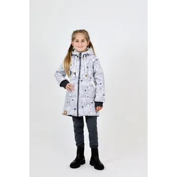 Chlapecká bunda Kocour Mourek Kabát softshellový zimní s beránkem VZOROVANÉ KRUHY Velikost 158