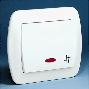 vypínač Kontakt-Simon Křížový spínač s podsvícením CHORD bílý - AW7L/11