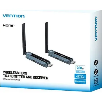 Vention Wireless HDMI Transmitter and Receiver (1*1) Kit Gray