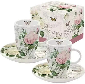Easy Life, Itálie Easy Life - Sada porcelánových hrnků s podšálkem Jardin Botanique - 2*50 ml Barva: jako na obrázku