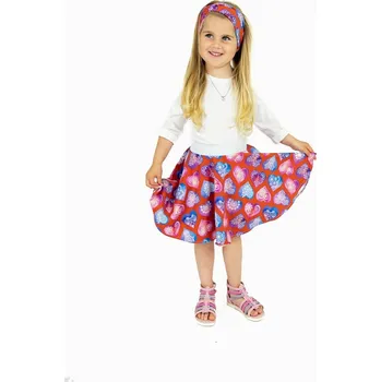 Dívčí sukně Kocour Mourek Dívčí sukýnka SRDÍČKA kolová Velikost 98