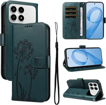 Pouzdro na tablet VSECHNONAMOBIL 130574 ART DANDELION Peněženkové pouzdro pro POCO F8 Pro tmavě zelené