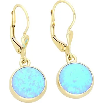 Módní doplněk Goldstore Visací náušnice zlaté s opály Váha: 3.10 g