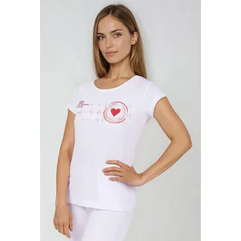 Zdravotnický oděv 2P Servis Triko dámské Kardio Bílá/Červená 3XL
