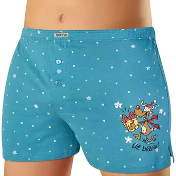 Trenýrky Pánské trenky s vánočním motivem Andrie PS 5773 laguna velikost XL-54/56