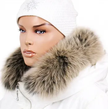Sikora Kožešinový lem na kapuci - límec liška snowtop černo - béžová L 18/13 (63 cm)
