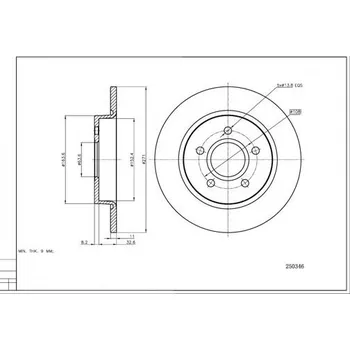 Brzdový kotouč Brzdový kotouč HART 250 346