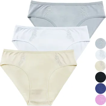 Kalhotky FANNIFEN Dámské bavlněné kalhotky YW4189 3 ks Velikost: XL