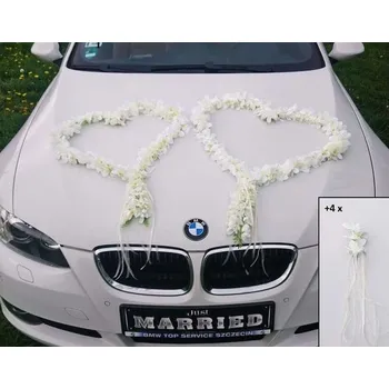 Zahradní dekorace ORCHIDĚ Srdce Nevěsta Pár Růže Dekorace Svatební Auto Auto Svatba ®Dekorace auta Girlanda Auto