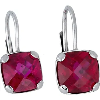 Náušnice Goldstore Náušnice bílé zlato broušené rubíny Váha: 2.86 g