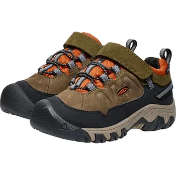 Dětská treková obuv Keen TARGHEE IV LOW WP CHILDREN Dark olive/ Gold flame 27/28, Vnitřní délka boty: 17,0 cm