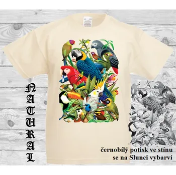 detske-bavlnene-tricko-uv-potisk-ptaci Barva: Natural - přírodní, velikost: 164