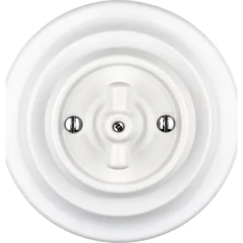 vypínač Keramický otočný vypínač, č. 5, bílý