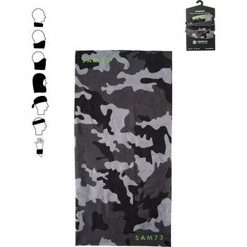 Šátek Sam 73 Pánské Šedý vzorovaný multifunkční šátek SAM 73 Šedá UNI (2533936)