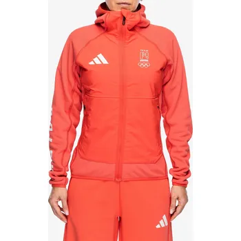 Dámská mikina Fleecová mikina dámská adidas Poc Presentation Wear Fleece Jacket - pure ruby