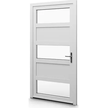 Vchodové dveře ALUPLAST Plastové jednokřídlové hlavní vchodové dveře ořech/bílé 09 Otvírání: Levé, Šířka v cm: 100, Výška v cm: 200