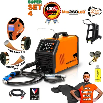 Svářečka PANTERMAX Svářecí invertor MIG260LED® SET4bL (MIG/MMA/TIG)