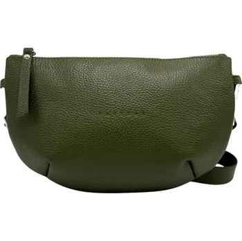 Kabelka Kožená ledvinka Ebby oboustranná Barva: Olivová se stříbrem