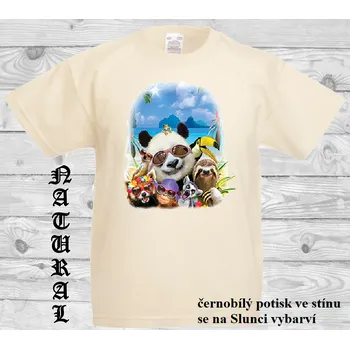 detske-bavlnene-tricko-uv-potisk-panda-zviratka Barva: Natural - přírodní, velikost: 152