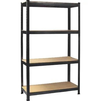Dílenský regál Hogler 2906 Kovový skladovací regál, 4 police, 150 x 75 x 30 cm, 540 kg, černý