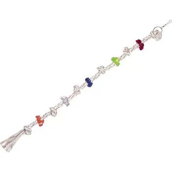 Pro ptáka Nobby hračka pro papoušky lano s akrylátovými kroužky 106cm