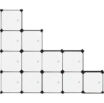 Botník Hogler 3419 Variabilní regálový systém 12 modulů, 140 x 47 x 175 cm, černobílá