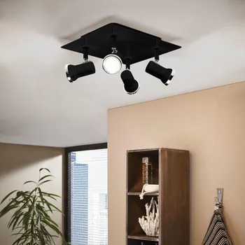 Koupelnové svítidlo Eglo 780428 - LED Koupelnové bodové svítidlo BABILONE 4xGU10/3W/230V IP44 černá