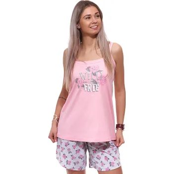 Dámské pyžamo Dámské pyžamo květinka 1B1087 růžová xl