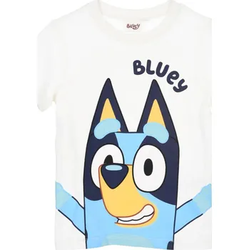 Dětské triko Bluey - krátký rukáv (bílé) Velikost: 98