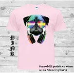 detske-bavlnene_tricko_uv_potisk_DJ_pes Barva: Pink - růžová, velikost: 128