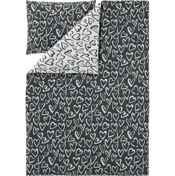 Povlečení LIVARNO® Ložní povlečení Renforcé, 140 x 200 cm, 70 x 90 cm (srdce)