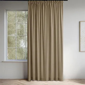 Sametový závěs FILUMI tmavě béžový 140 x 250 cm 1 ks